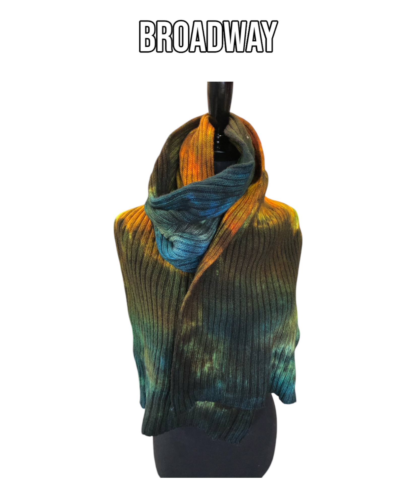 Hand Dyed Double Ribbed Scarf - Broadway