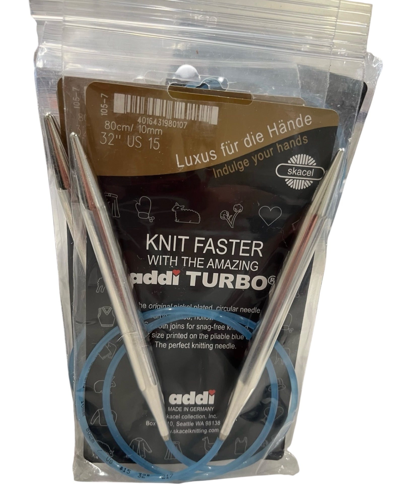 addi Turbo Fixed 32" Circular Needles - Size US15 (10mm)