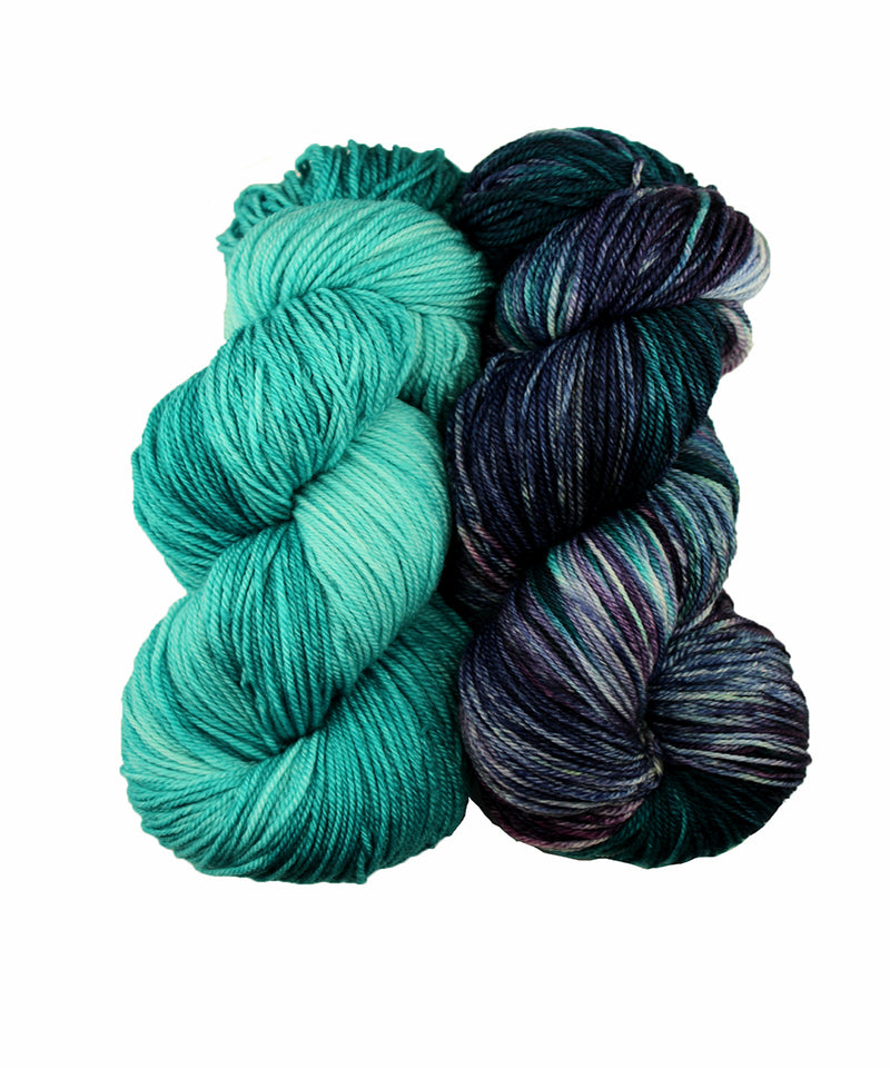 Superfine Fingering Pair - Frosted Teal & Aurora