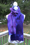 Blueberry Hand dyed Double Ribbed Scarf