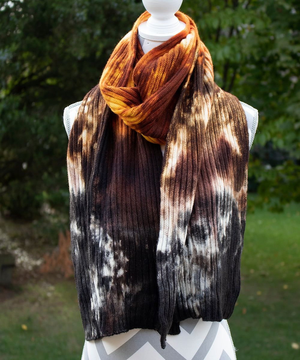 Brimstone Hand dyed Double Ribbed Scarf