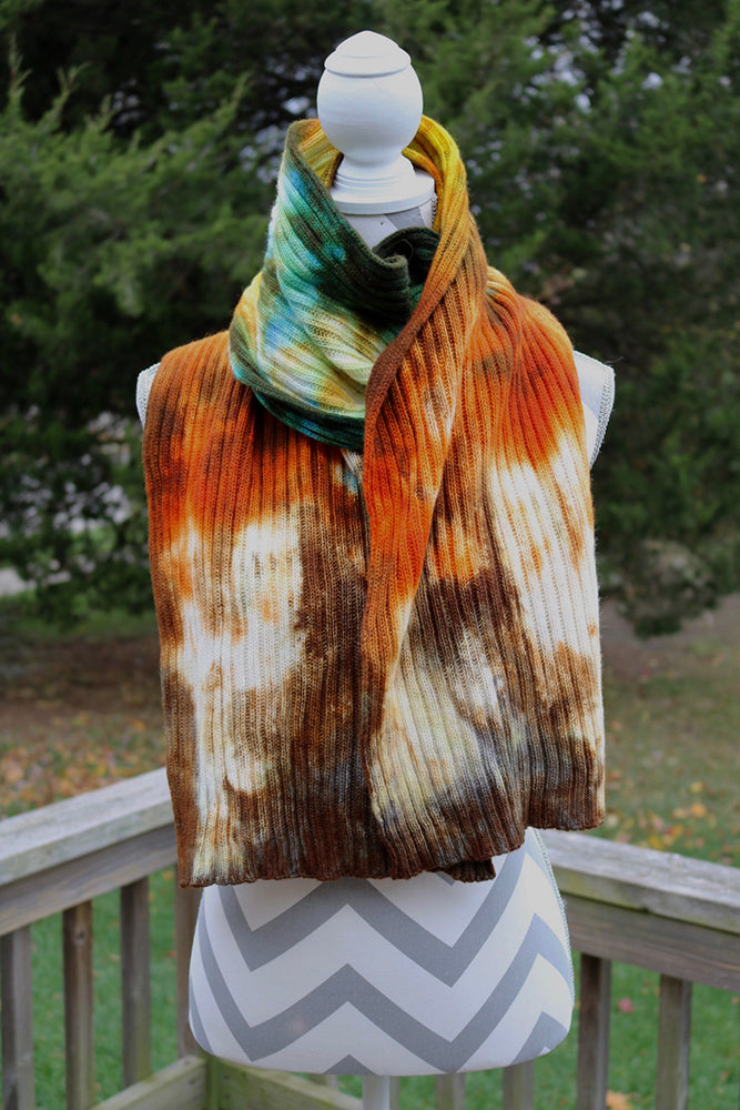 Caribbean Cruise Hand dyed Double Ribbed Scarf