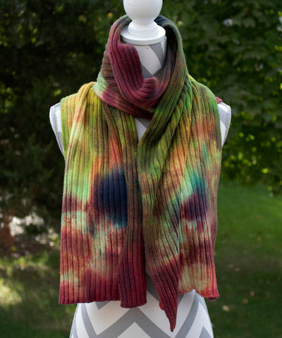 Graffiti Hand dyed Double Ribbed Scarf