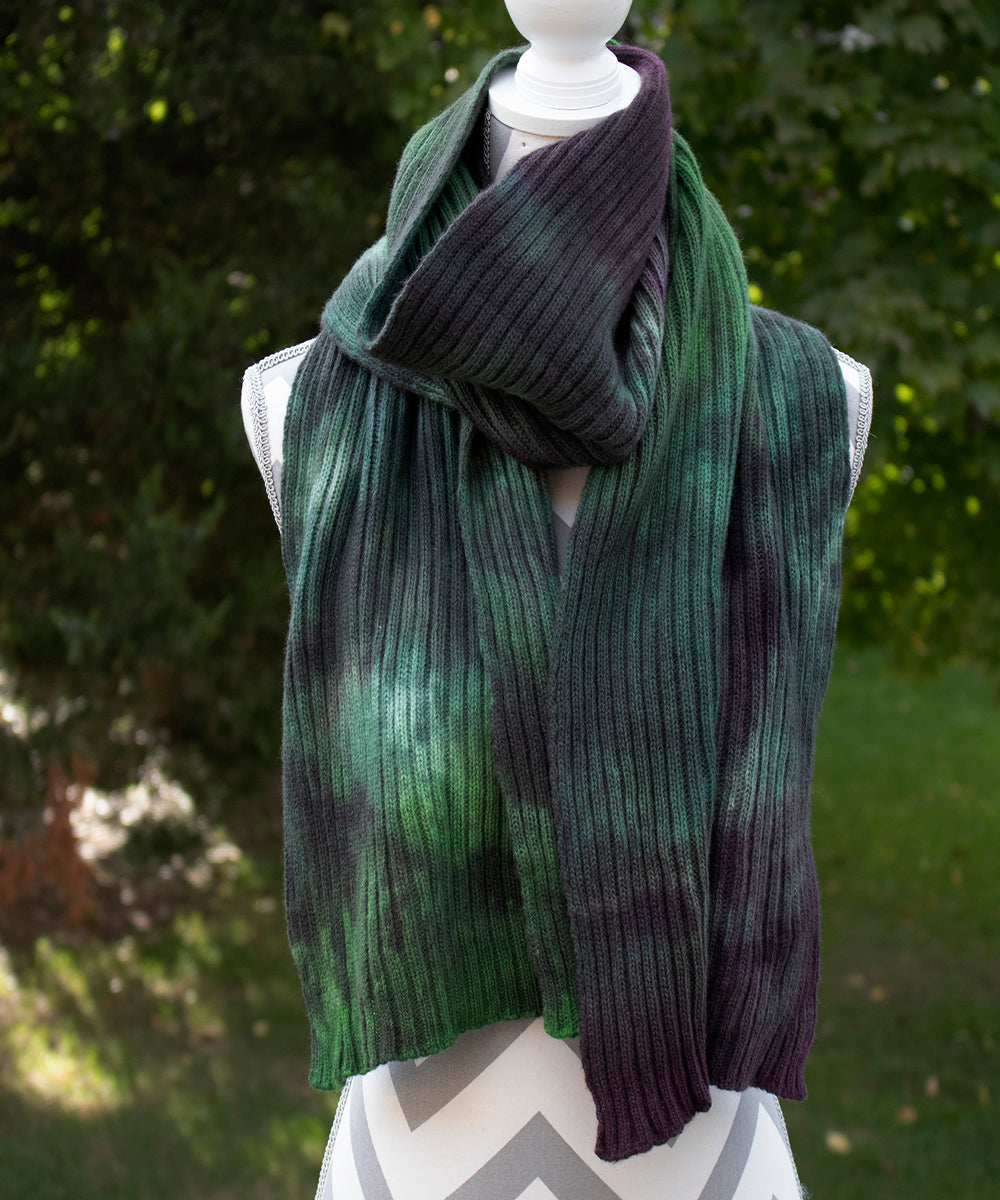 Old Quilt Hand dyed Double Ribbed Scarf