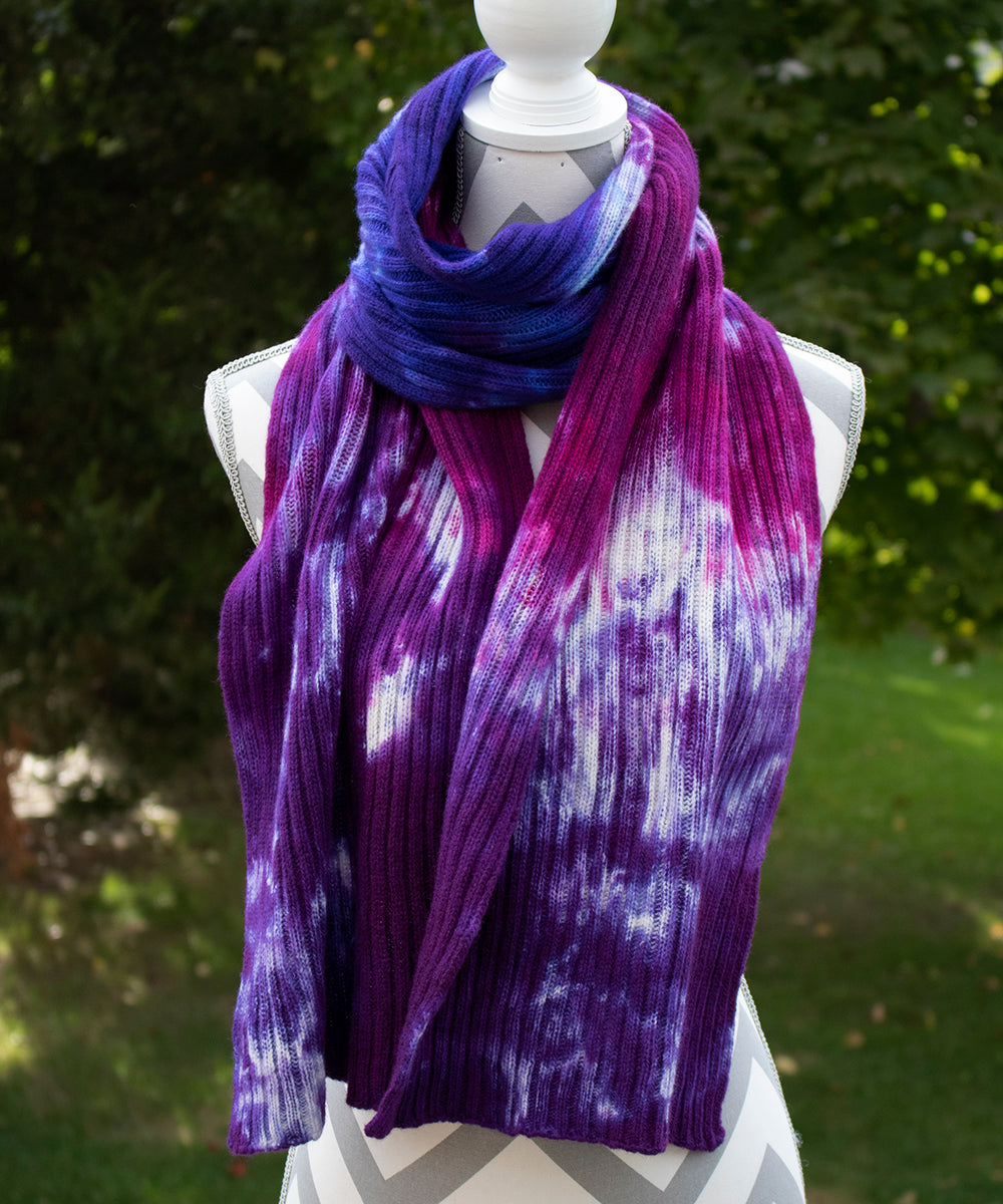 Paintbox Hand dyed Double Ribbed Scarf