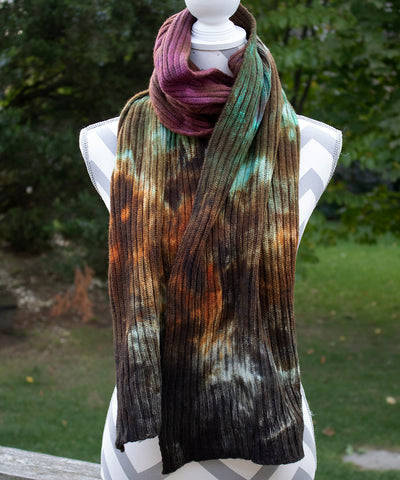 Woodlands Hand dyed Double Ribbed Scarf