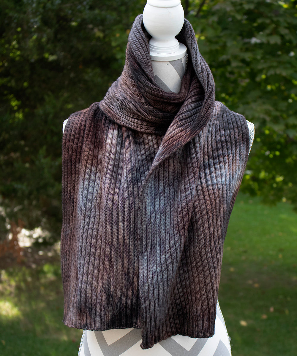 Wrought Iron Hand dyed Double Ribbed Scarf